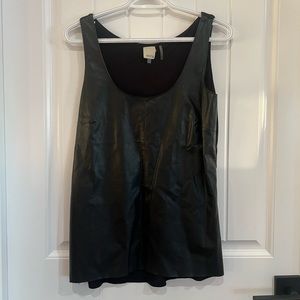 ECRU Faux Leather Top Size Small in EUC